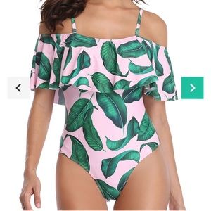 Vintage Off Shoulder Ruffled Swimsuits